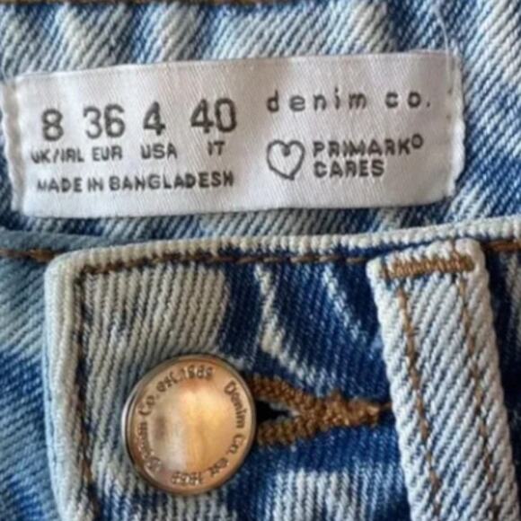 Primark Denim Co Womens High Rise Mom Jeans-Acid Wash-Size 4 - Picture 5 of 6
